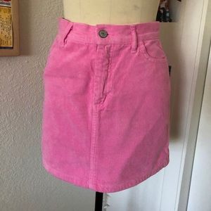 NWOT Brandy Melville John Galt Pink Corduroy Skirt